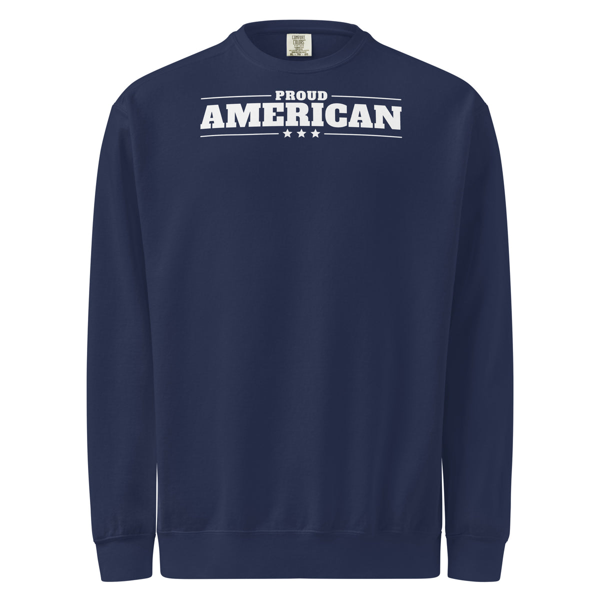 Proud American Crewneck Sweatshirt True Navy flat front | True American