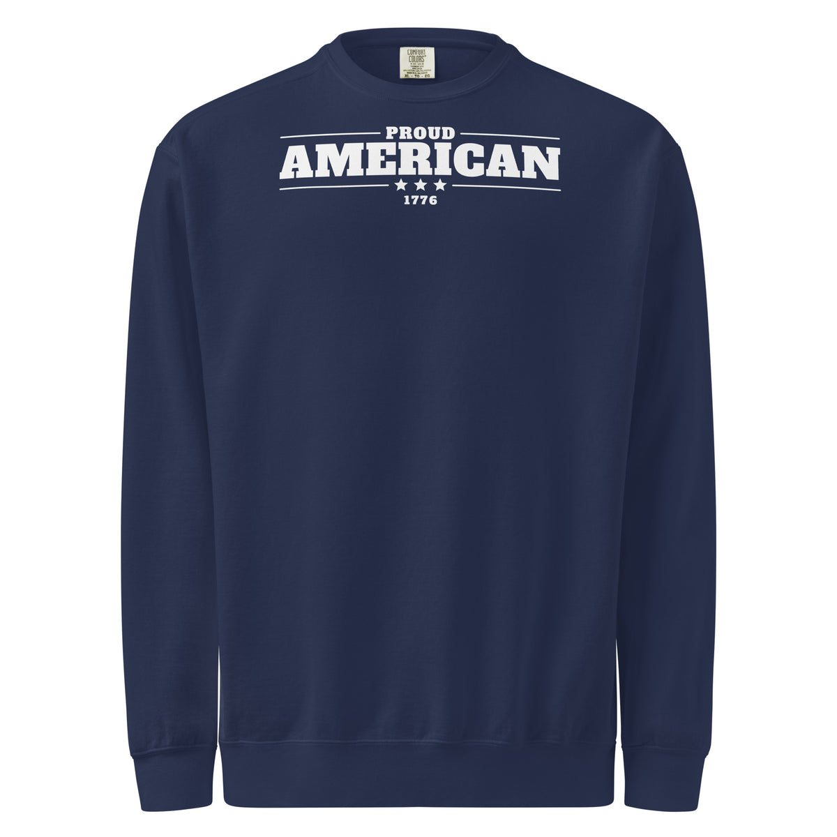 Proud American 1776 Crewneck Sweatshirt True Navy flat front | True American