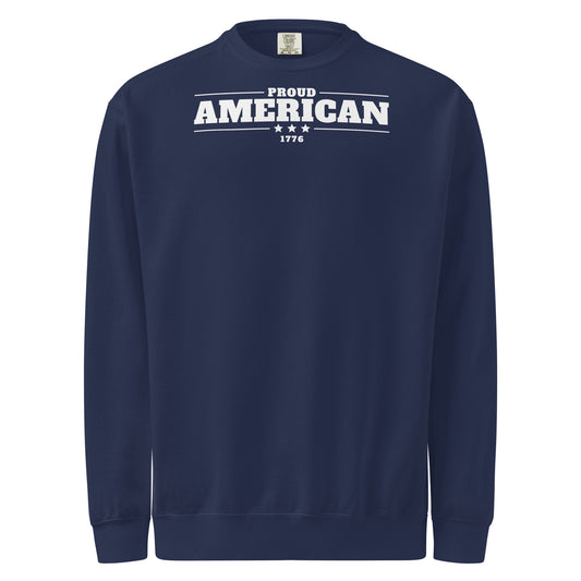 Proud American 1776 Crewneck Sweatshirt True Navy flat front | True American