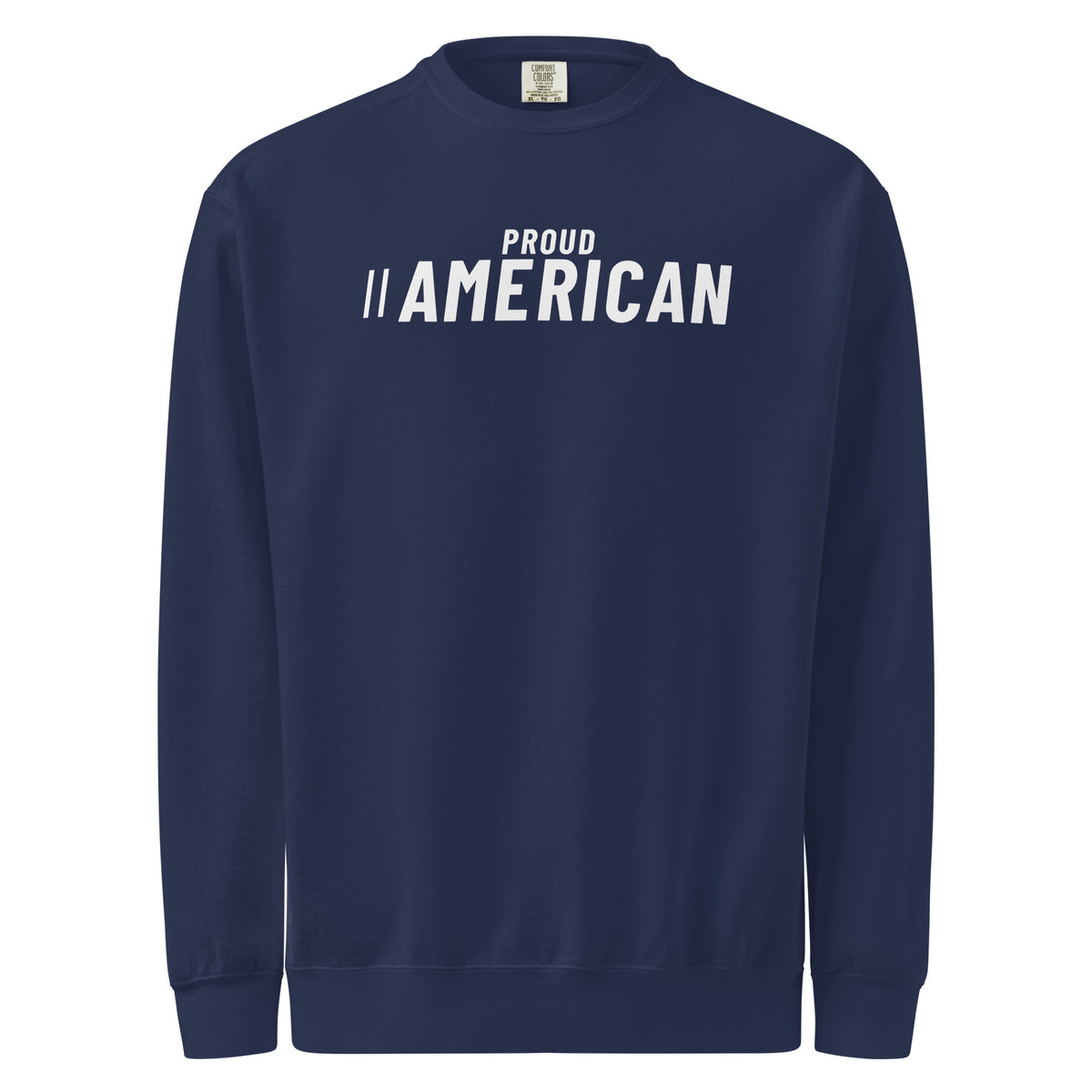 Proud American Sport Crewneck Sweatshirt True Navy flat front | True American