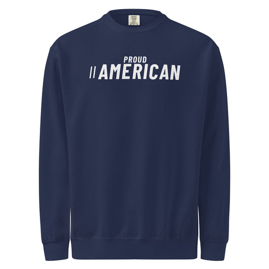 Proud American Sport Crewneck Sweatshirt True Navy flat front | True American