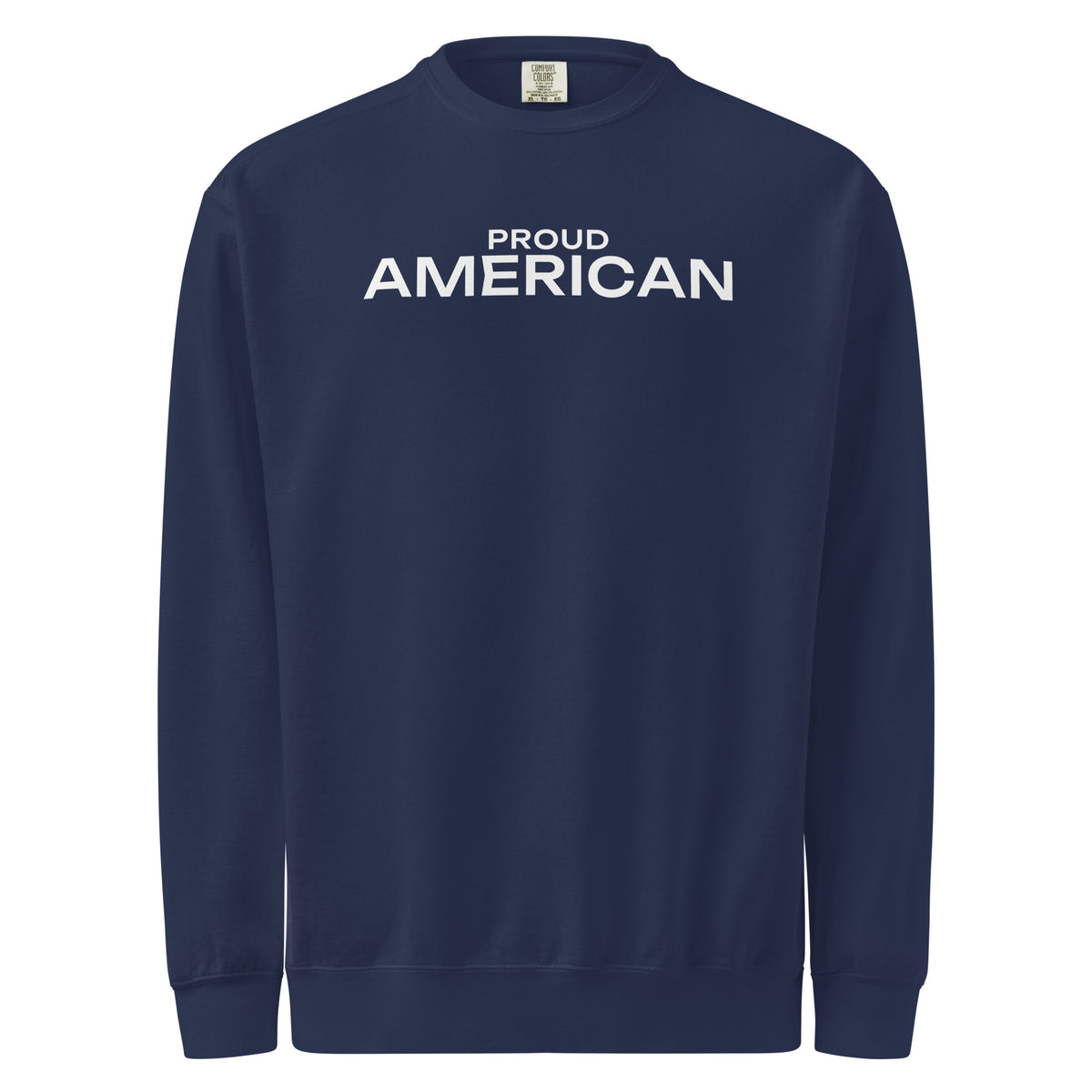 Proud American Wide Crewneck Sweatshirt True Navy flat front | True American