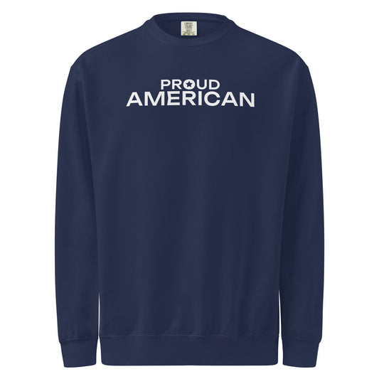 Proud American Star Crewneck Sweatshirt True Navy flat front | True American