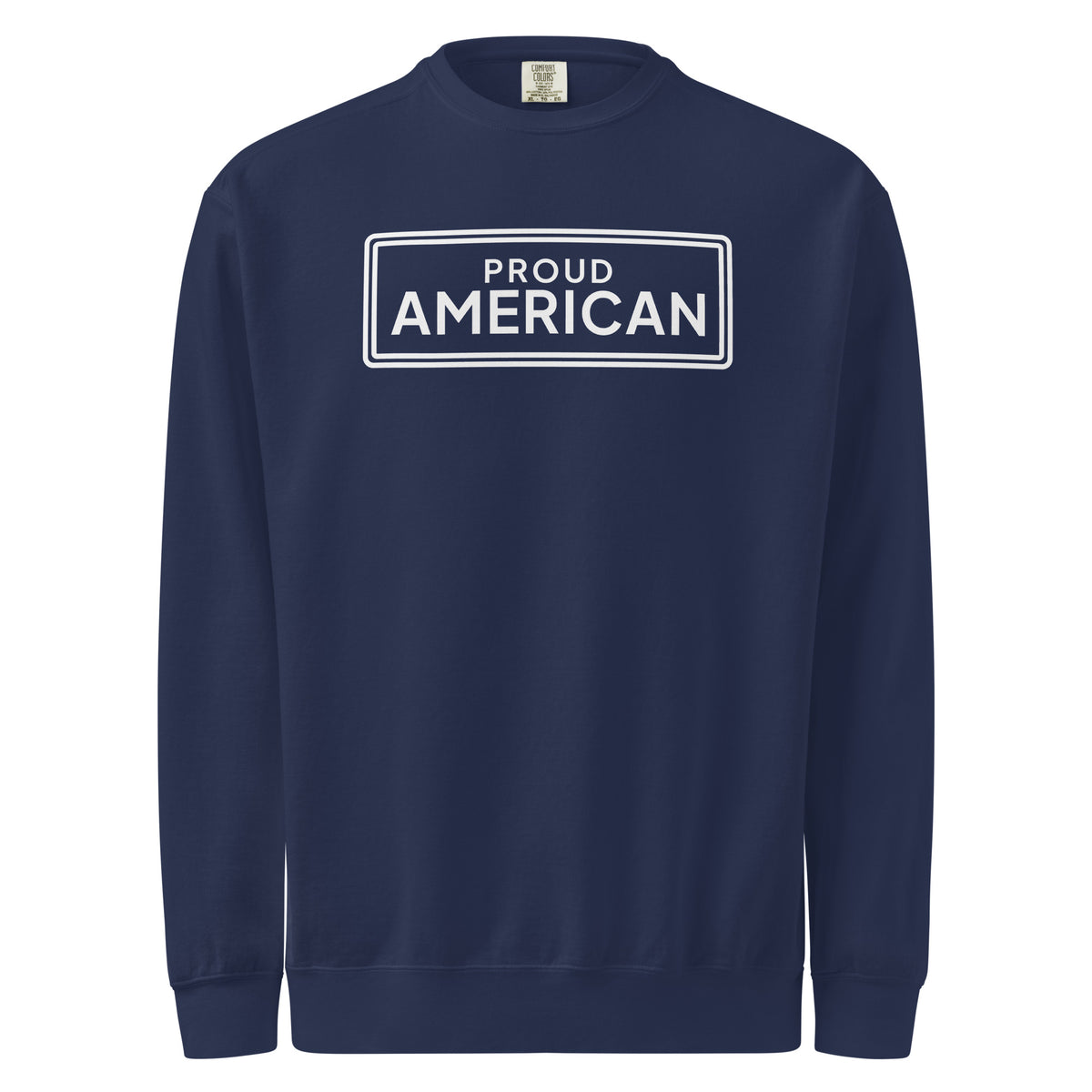 Proud American Framed Crewneck Sweatshirt True Navy flat front | True American