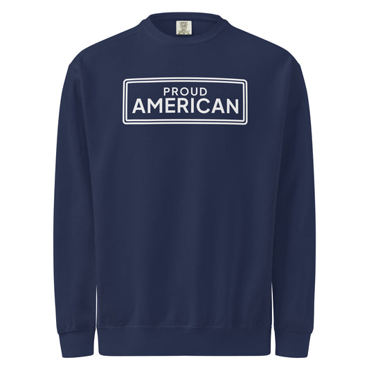 Proud American Framed Crewneck Sweatshirt True Navy flat front | True American