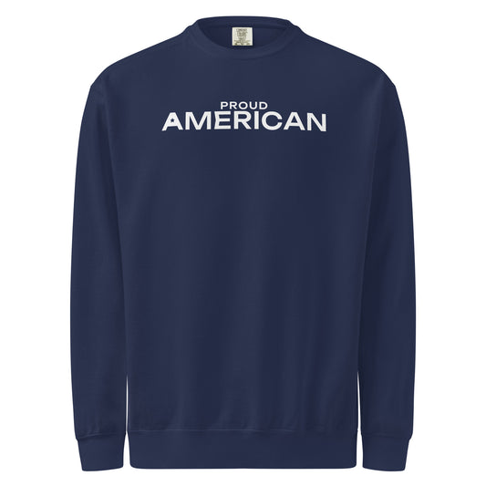 Proud American Cutout Star Crewneck Sweatshirt True Navy flat front | True American
