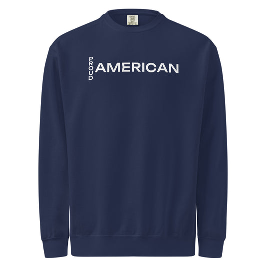 Proud American Vertical Crewneck Sweatshirt True Navy flat front | True American