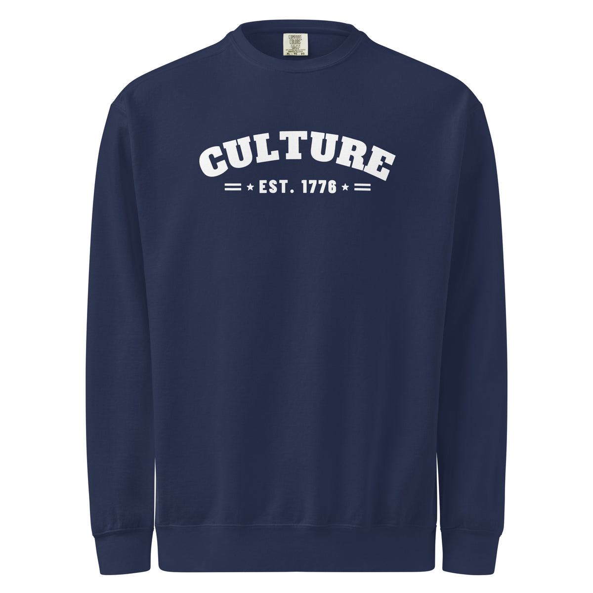 Culture Est. 1776 Arched Crewneck in True Navy, front | True American
