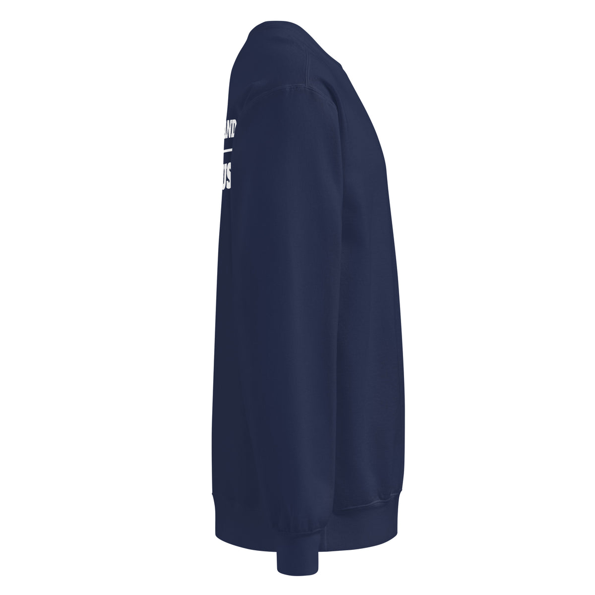 Raised a Hand Crewneck, dark blue, right side | True American