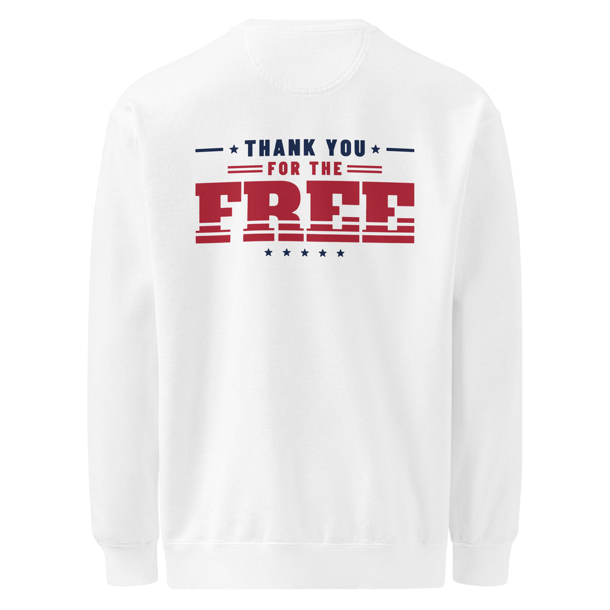 Thank You for the Free Crewneck, White, back | True American