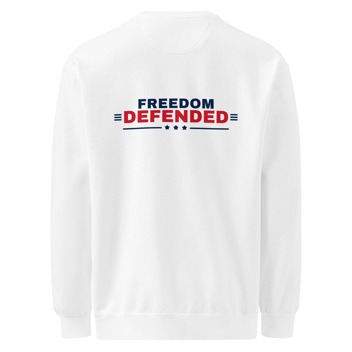 Freedom Defended Crewneck, White, back | True American
