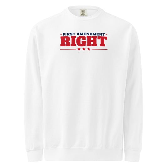 First Amendment Right / Freedom First Crewneck White flat front | True American