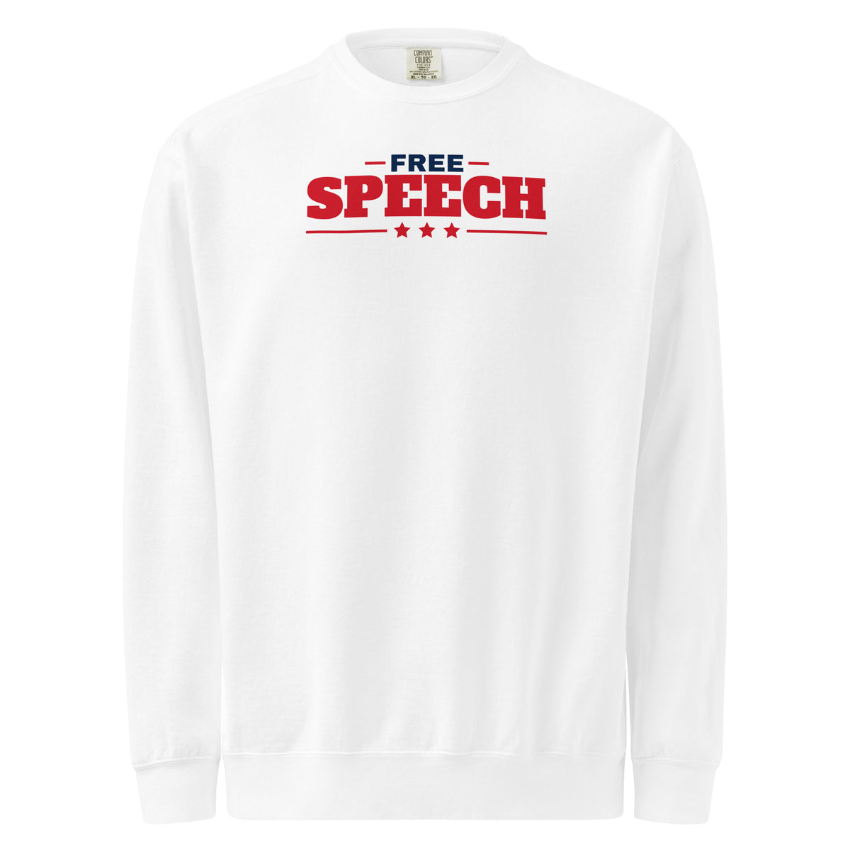 Free Speech / Free Country Crewneck White flat front | True American