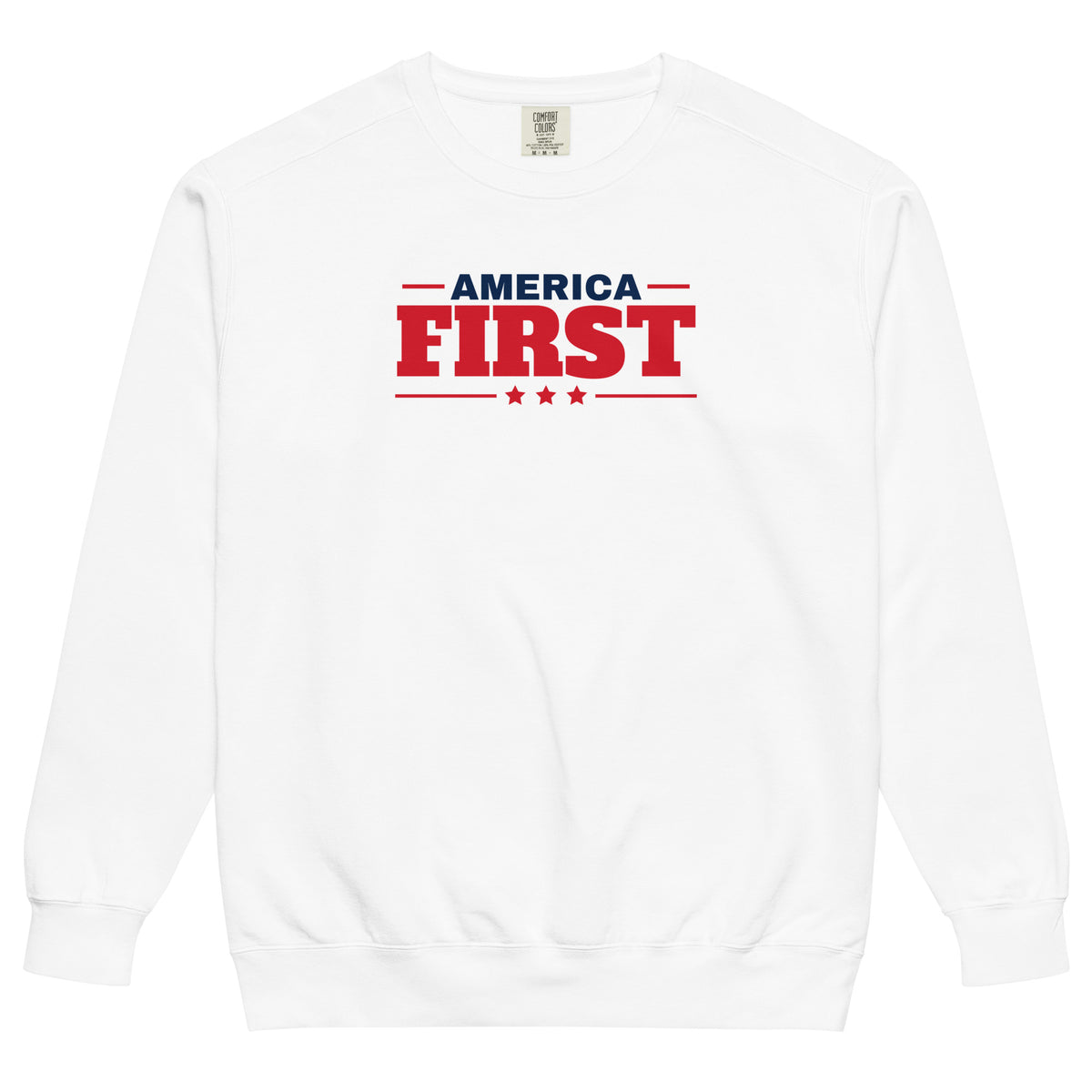 America First / Freedom First Crewneck White flat front | True American