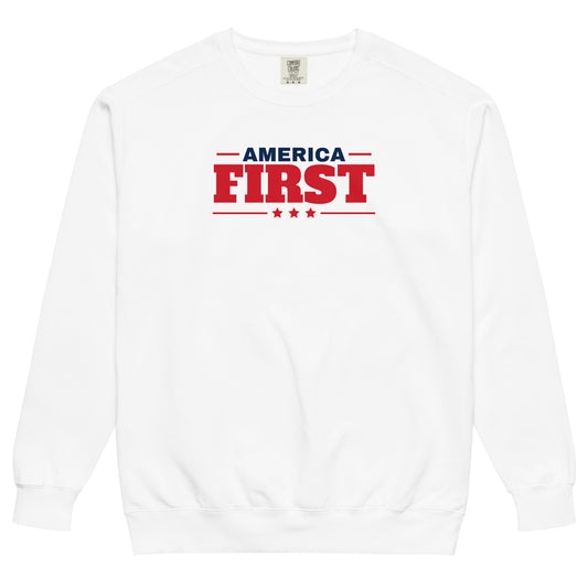 America First / Freedom First Crewneck White flat front | True American