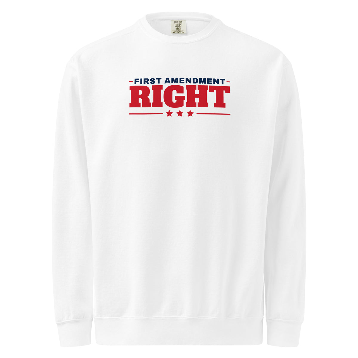 First Amendment Right / Freedom of Speech DTG Crewneck White flat front | True American