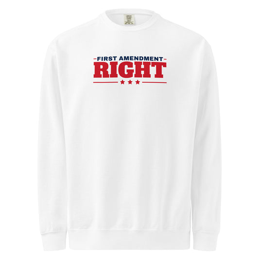 First Amendment Right / Freedom of Speech DTG Crewneck White flat front | True American