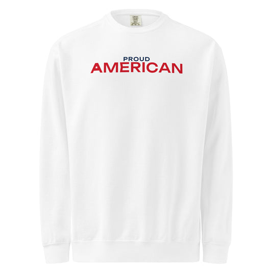 Proud American Cutout Star Crewneck Sweatshirt - Light White flat front | True American