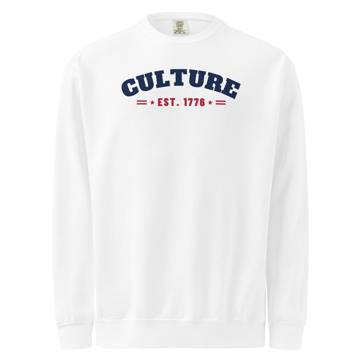Culture Est. 1776 Arched Crewneck in White, front | True American