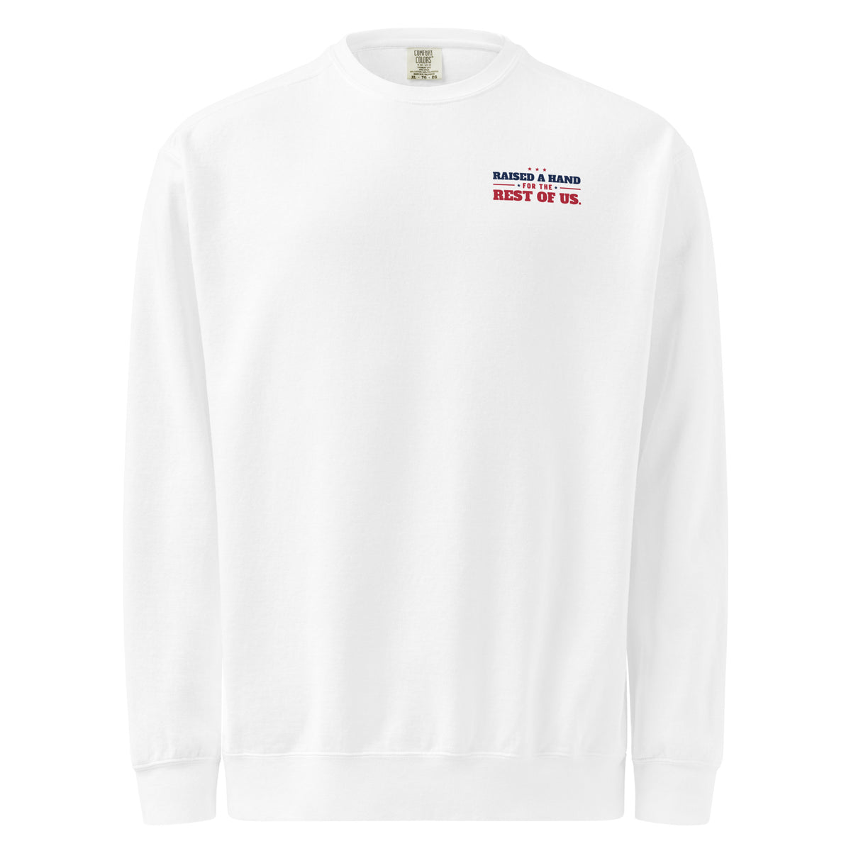 Raised a Hand Crewneck, White, front | True American