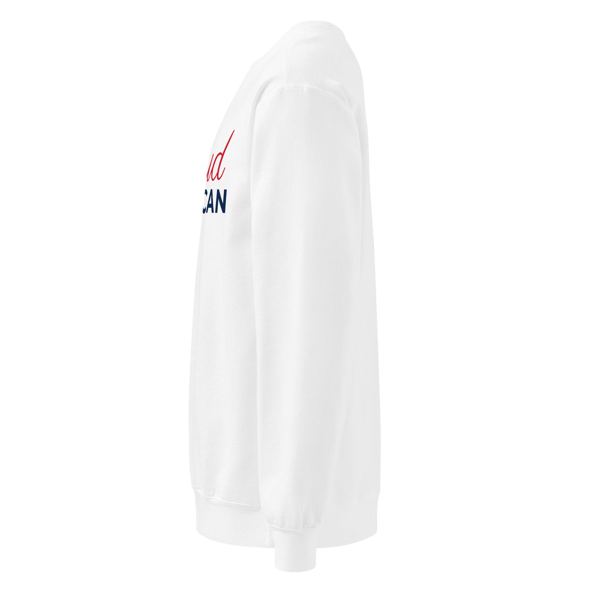 Proud American Script Crewneck Sweatshirt - Light White left side | True American