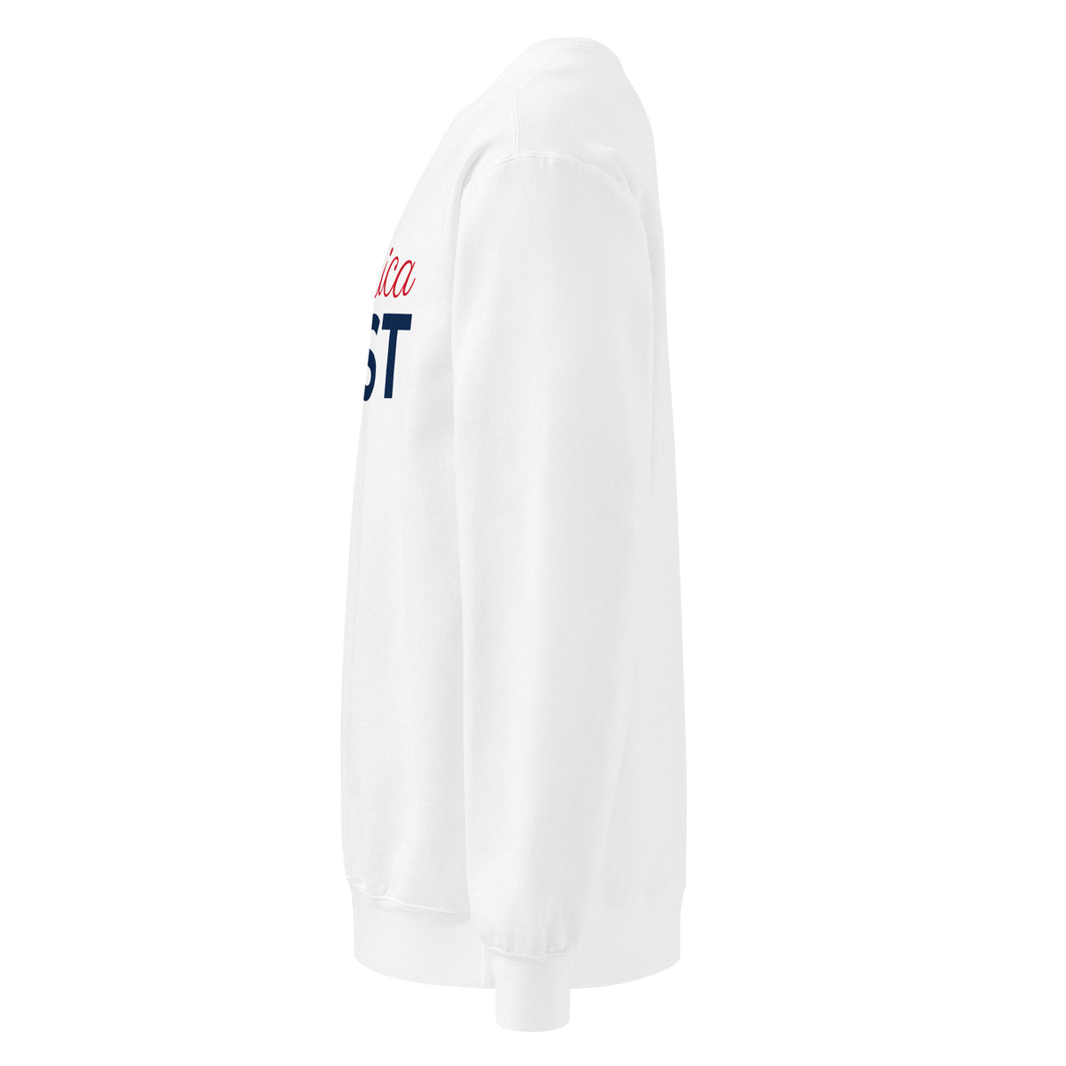 America First Script Crewneck Sweatshirt - Light White left side | True American