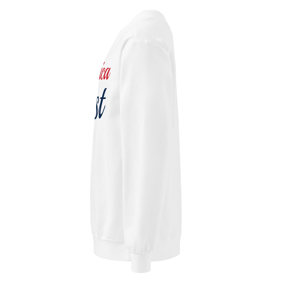 America First Brush Crewneck Sweatshirt - Light White left side | True American