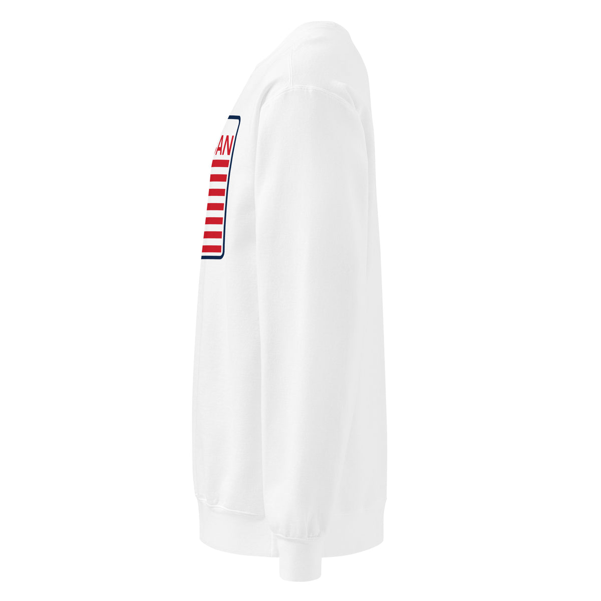 Proud American Flag Patch Crewneck Sweatshirt - Light White left side | True American
