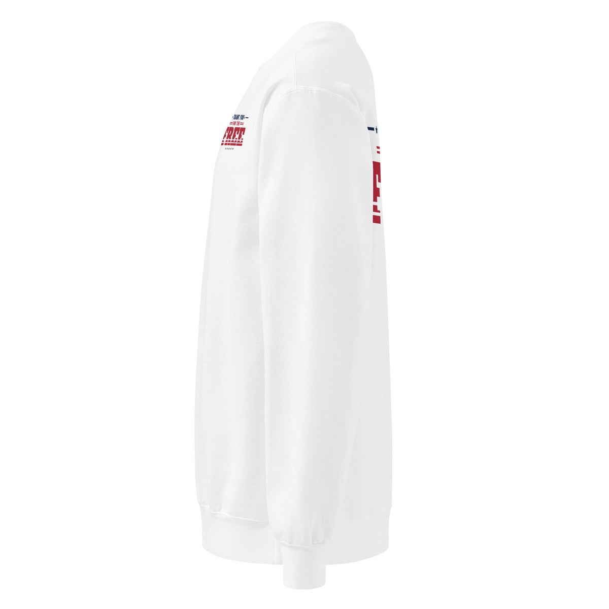 Thank You for the Free Crewneck, White, left side | True American