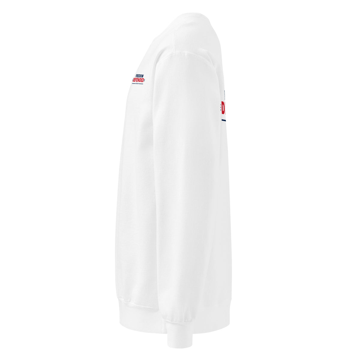 Freedom Defended Crewneck, White, left side | True American