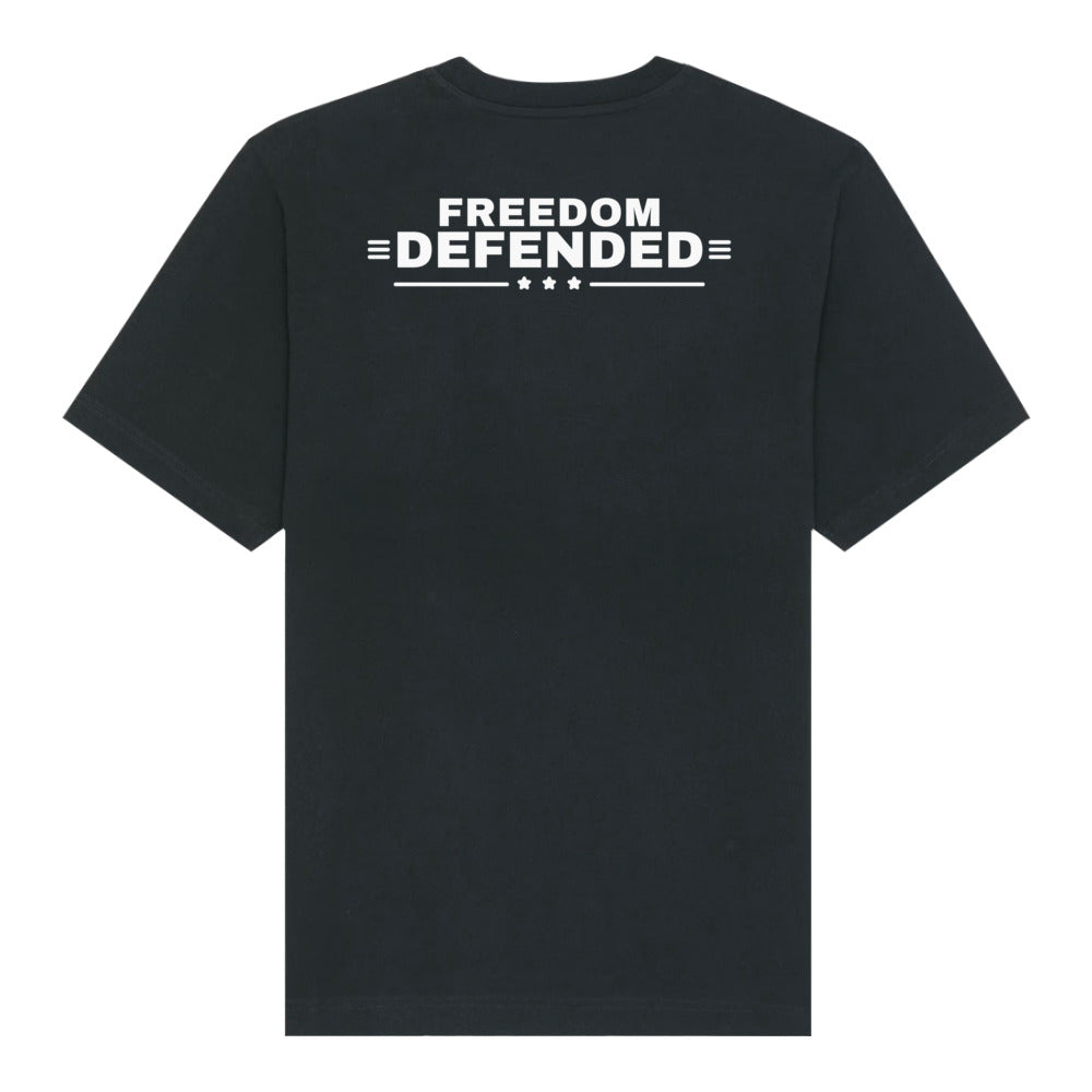 Freedom Defended Heavyweight Tee, Black, back | True American