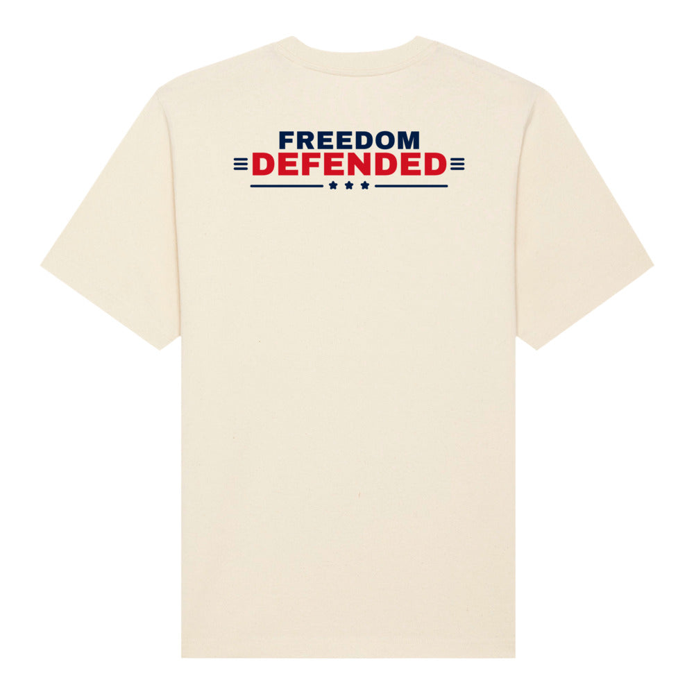 Freedom Defended Heavyweight Tee, Natural Raw, back | True American