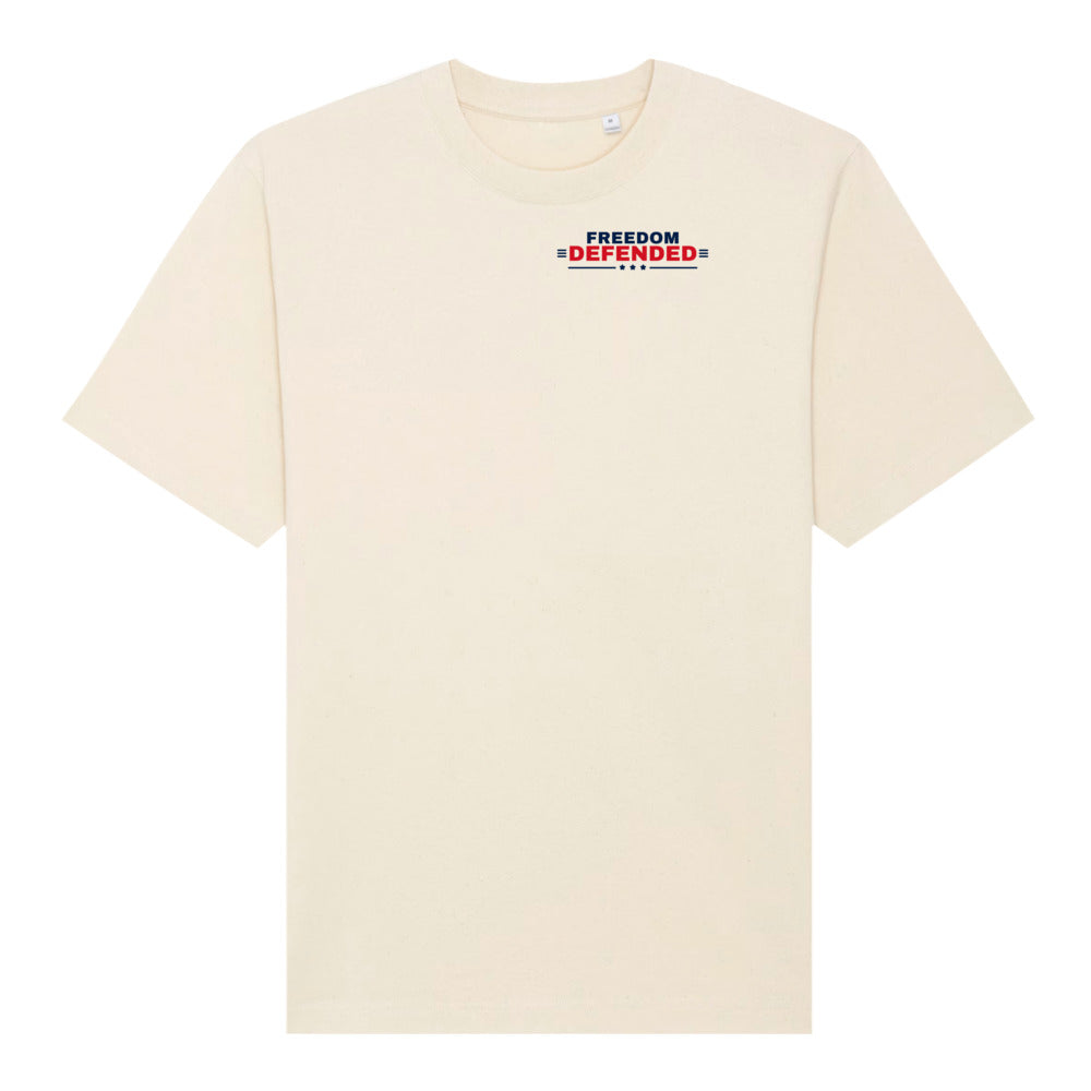 Freedom Defended Heavyweight Tee, Natural Raw, front | True American