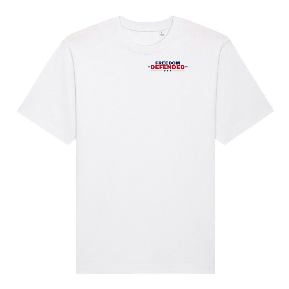 Freedom Defended Heavyweight Tee, White, front | True American