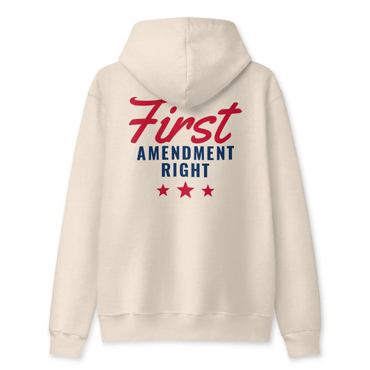 First Amendment Right Full Zip Hoodie - "First Amendment Right", Dust, back view