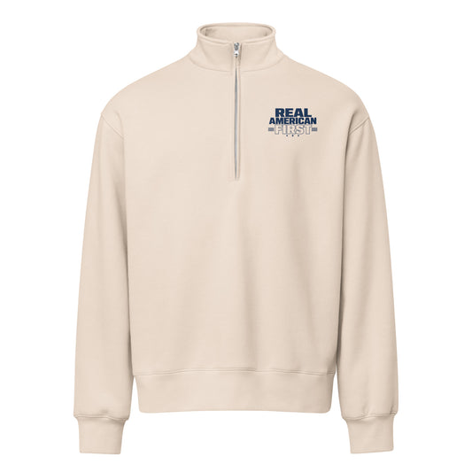 Real American First Half Zip - "Real American First", Dust, front view