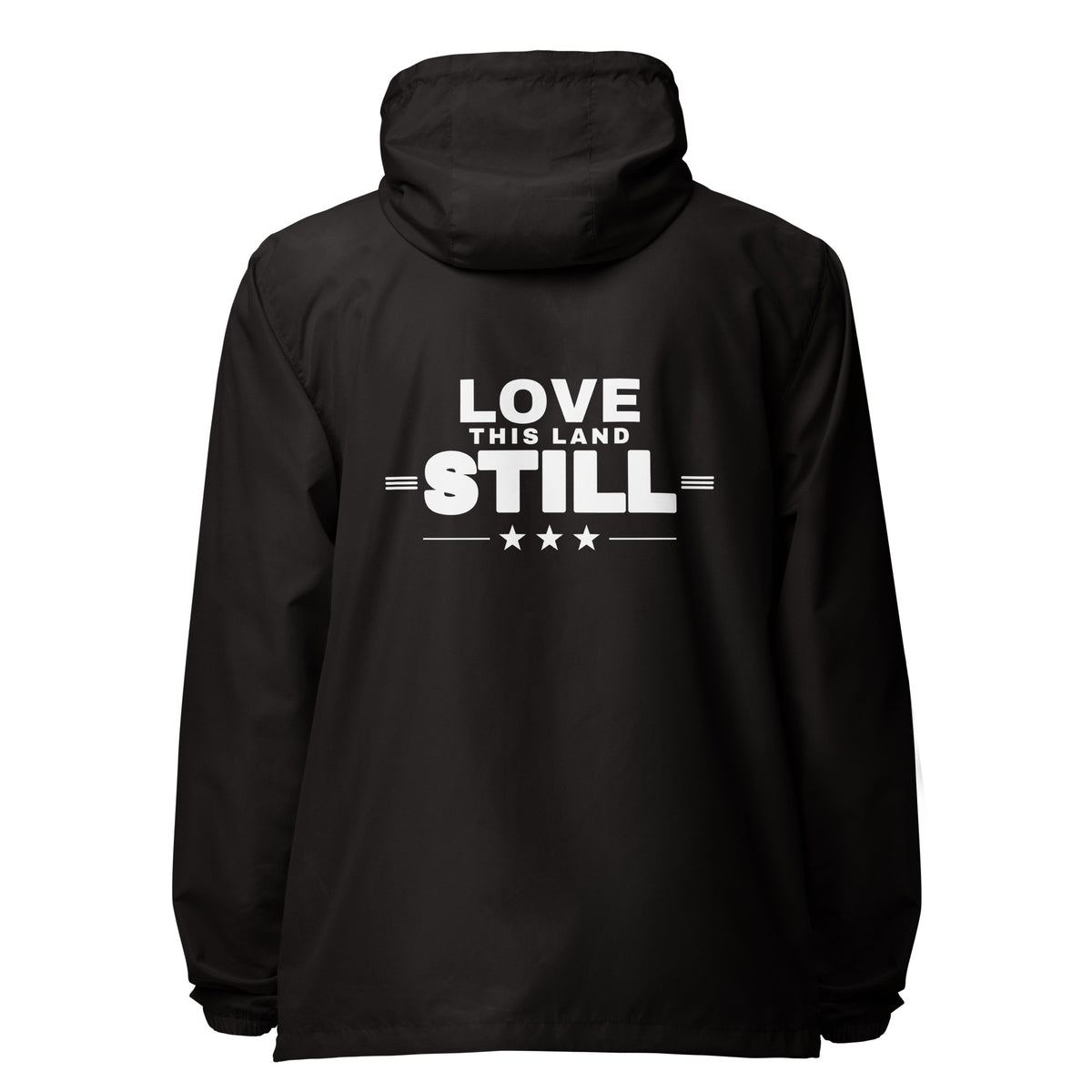 Love This Land Still Windbreaker Jacket Black back | True American