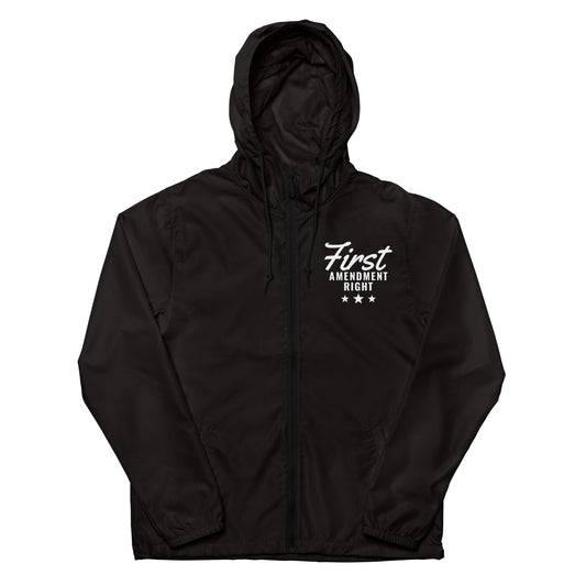 First Amendment Right Windbreaker - "First Amendment Right", Black, front view