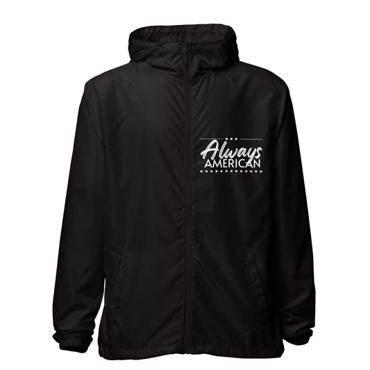 Always American Windbreaker - "Always American", Black, front view
