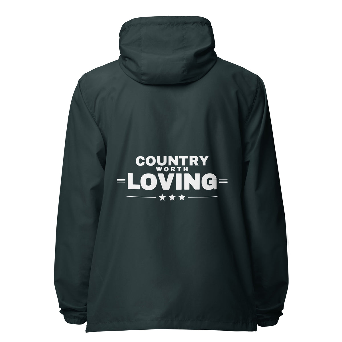 Country Worth Loving Windbreaker Classic Navy back | True American