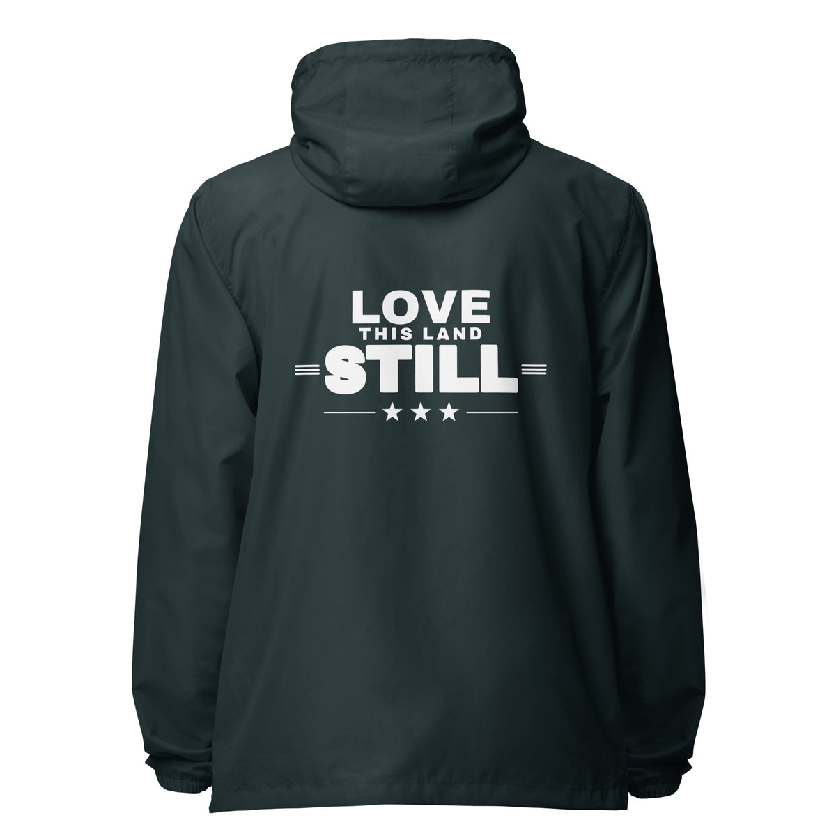 Love This Land Still Windbreaker Jacket dark blue back | True American