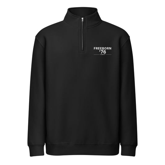Freeborn Since '76 Quarter Zip, Black, front view