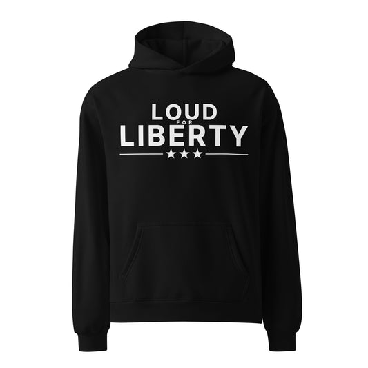 Loud for Liberty Relax Hoodie, Black, front view