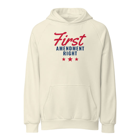 First Amendment Right Heavyweight Hoodie - Cream, front view
