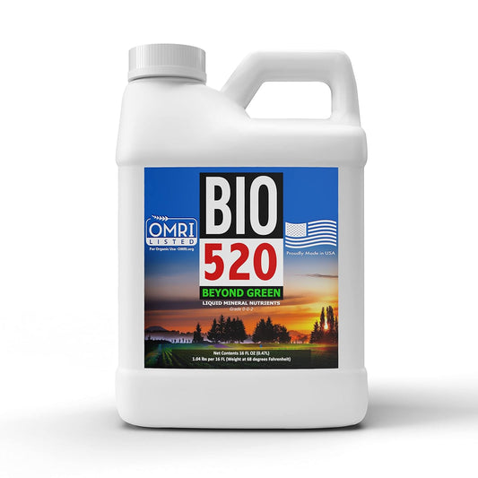 BIO 520 - Organic Liquid Plant Food - Indoor/Outdoor Fertilizer, 16 Fl Oz Makes 125 Gal, OMRI Listed. Ideal for Hydroponics, Agriculture, iDOO, Houseplants & Outdoor Gardens – Made in The USA